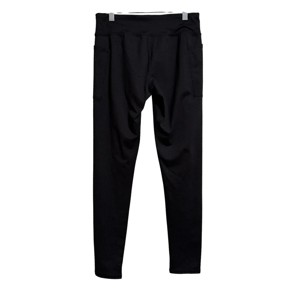Athletic Works Girls Black Active Leggings with Side Pockets Size XL 14-16